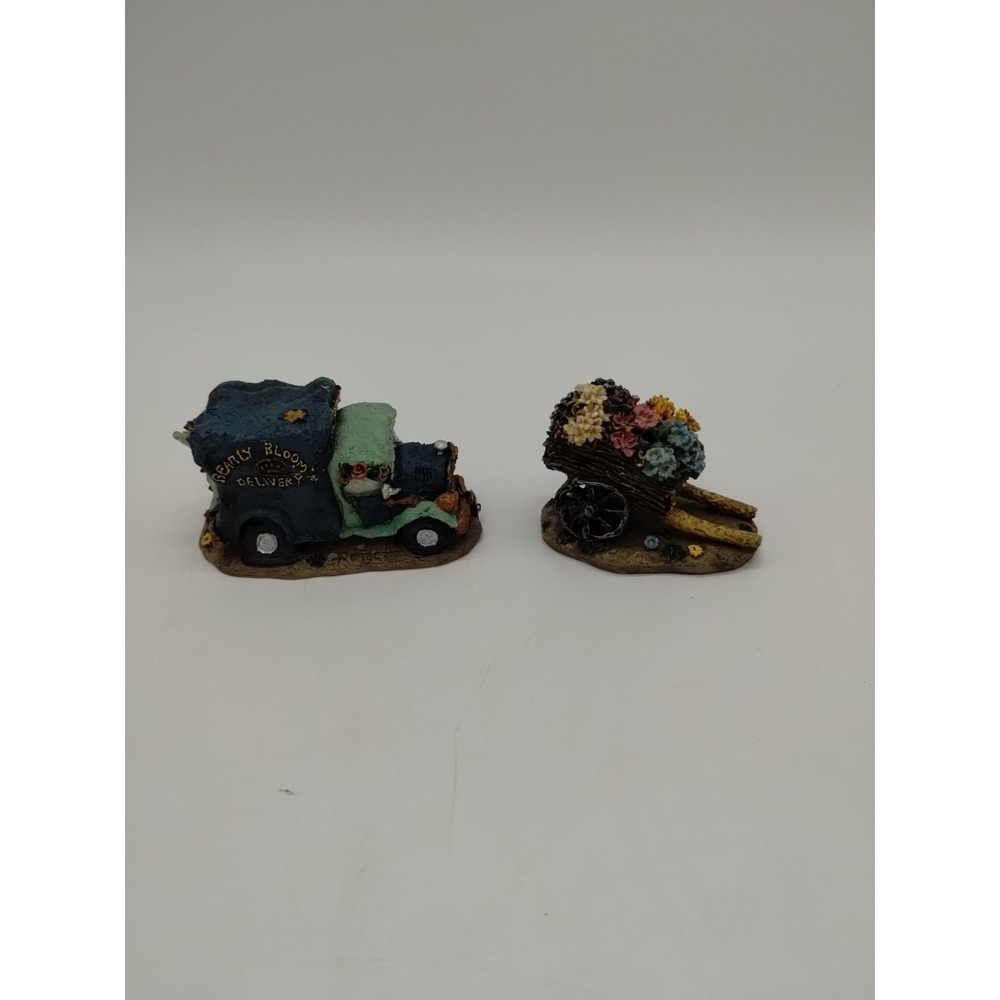 Vintage Boyds Bears Town And Village Flower Cart And Delivery Truck
